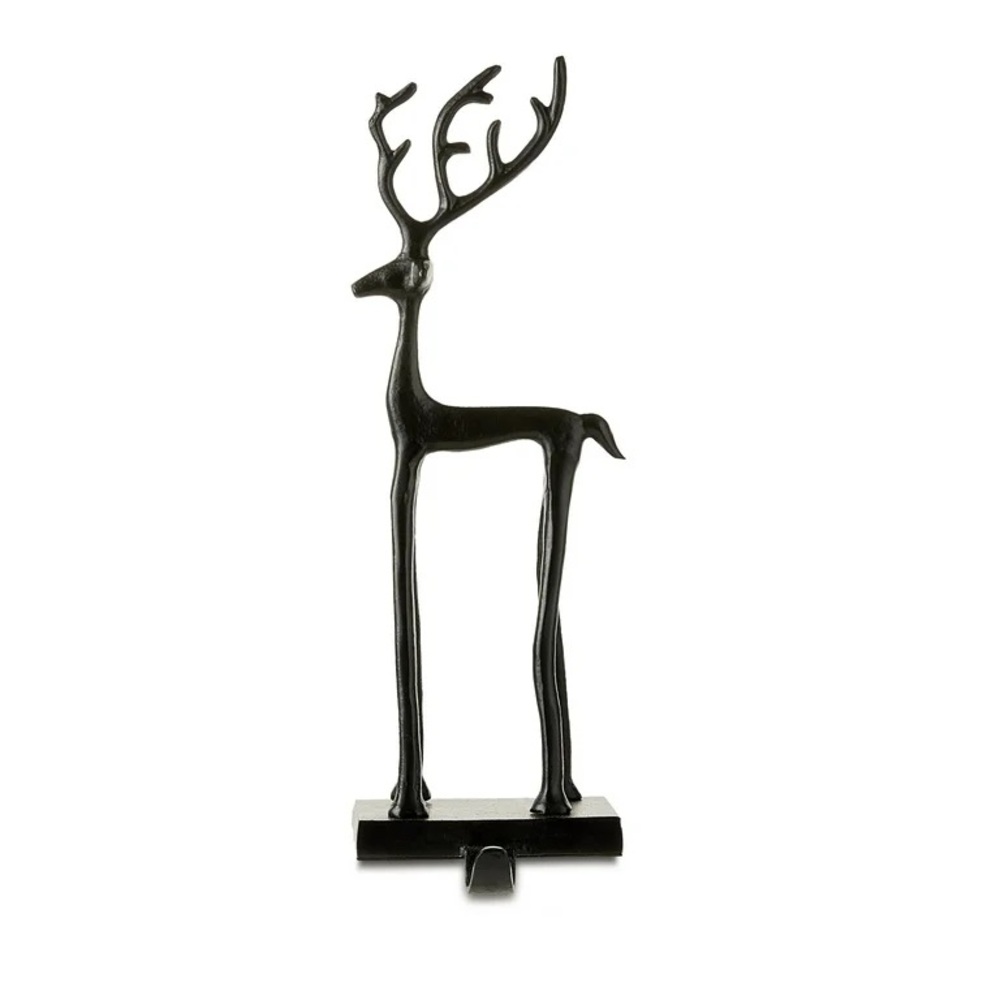 Black Deer Christmas Stocking Holder, 13.75 in,